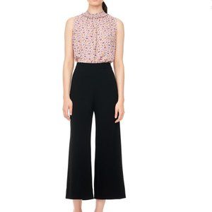 Rebecca Taylor Wide Leg Crop Crepe Black Pant